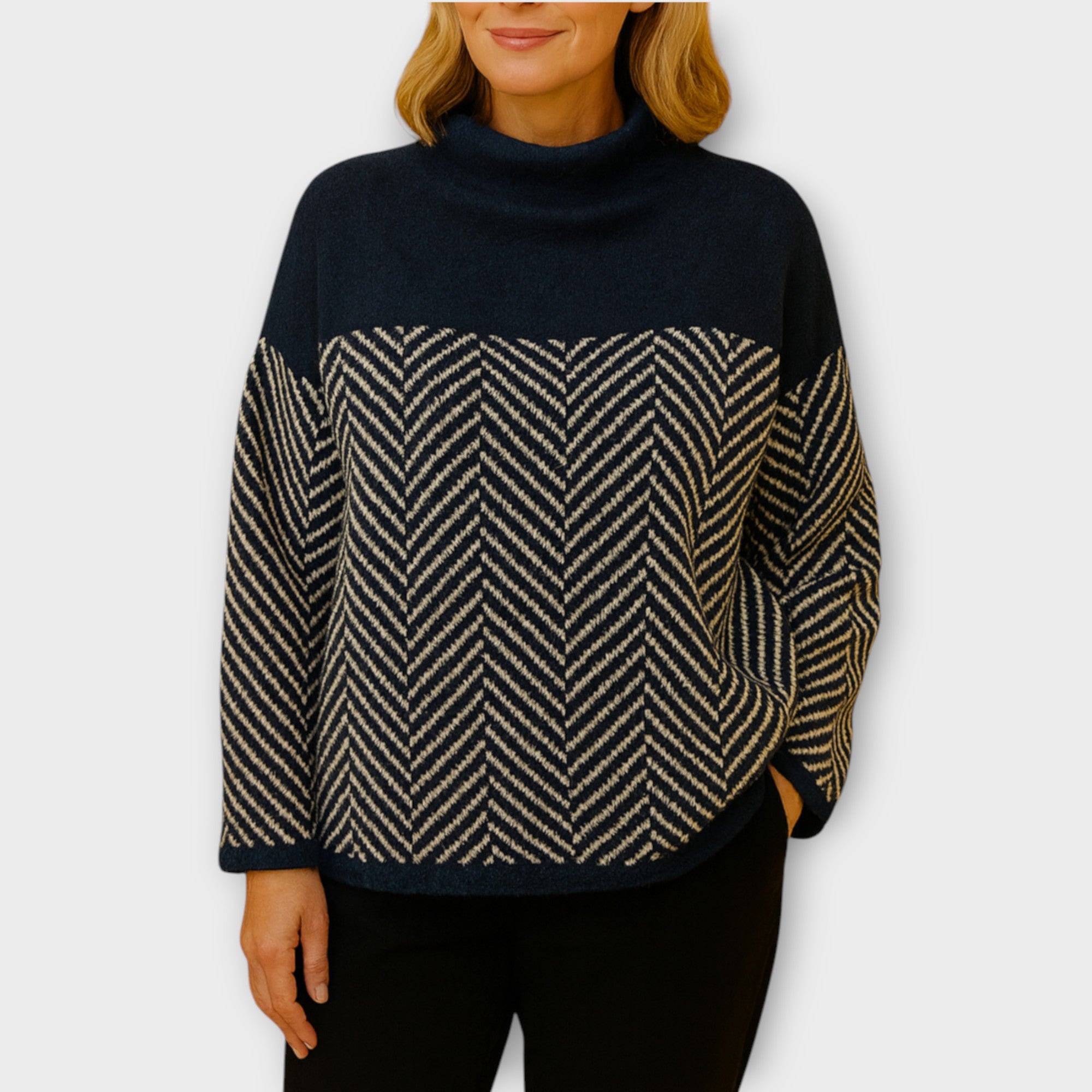 Nerelle|Tidlös stickad tröja med skandinavisk elegans