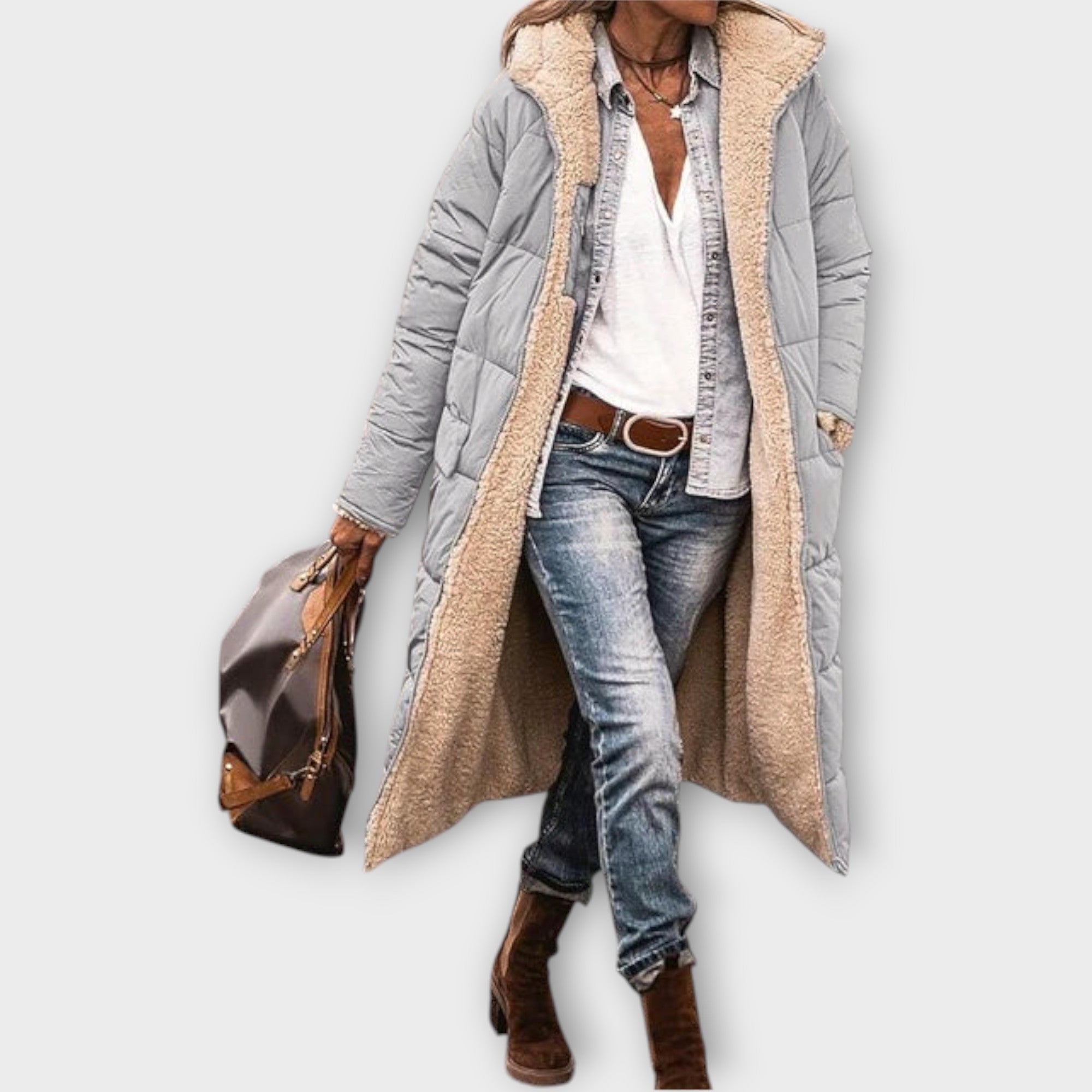 Arlena™ | Vändbar vinterkappa med huva för kvinnor som älskar värme, stil och frihet