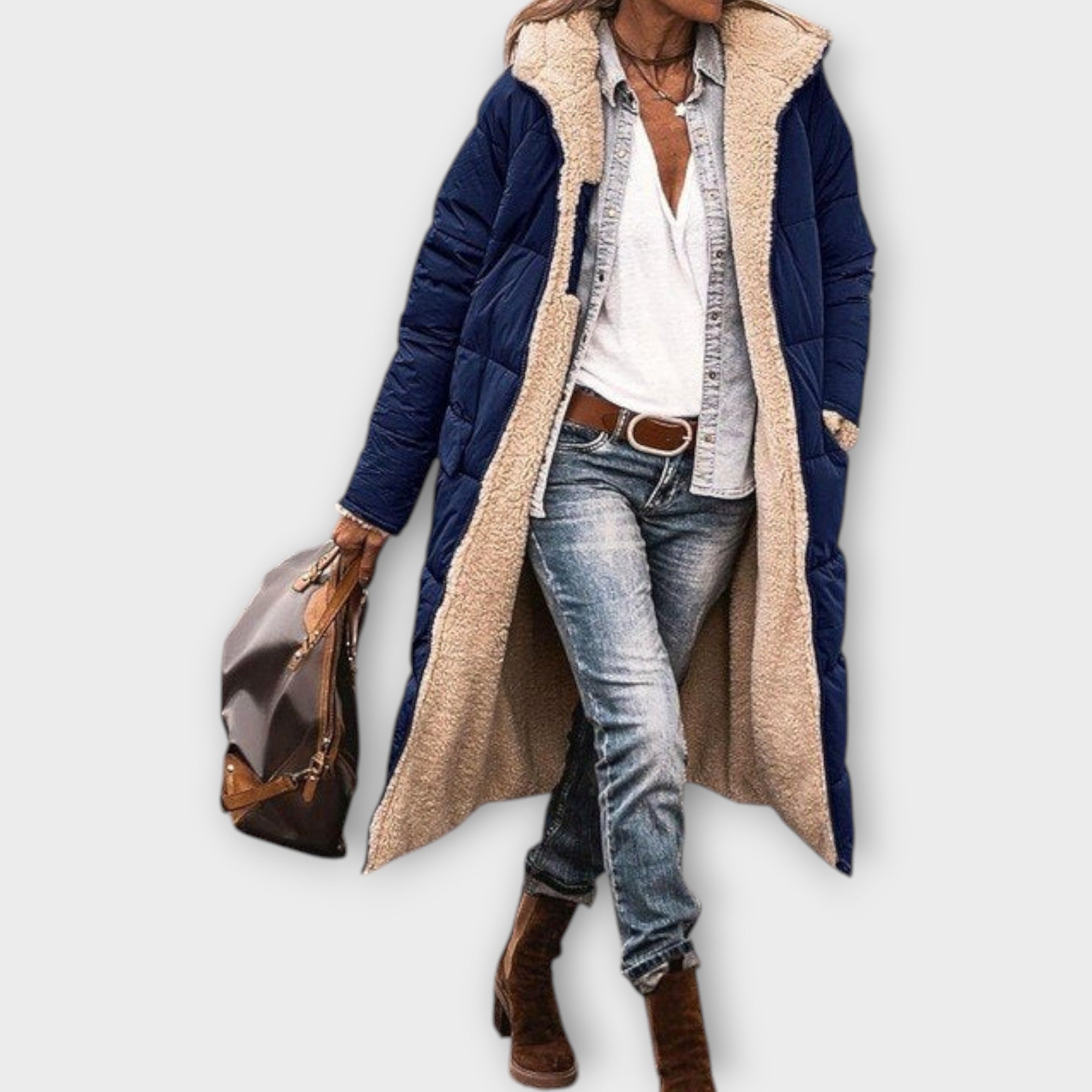 Arlena™ | Vändbar vinterkappa med huva för kvinnor som älskar värme, stil och frihet