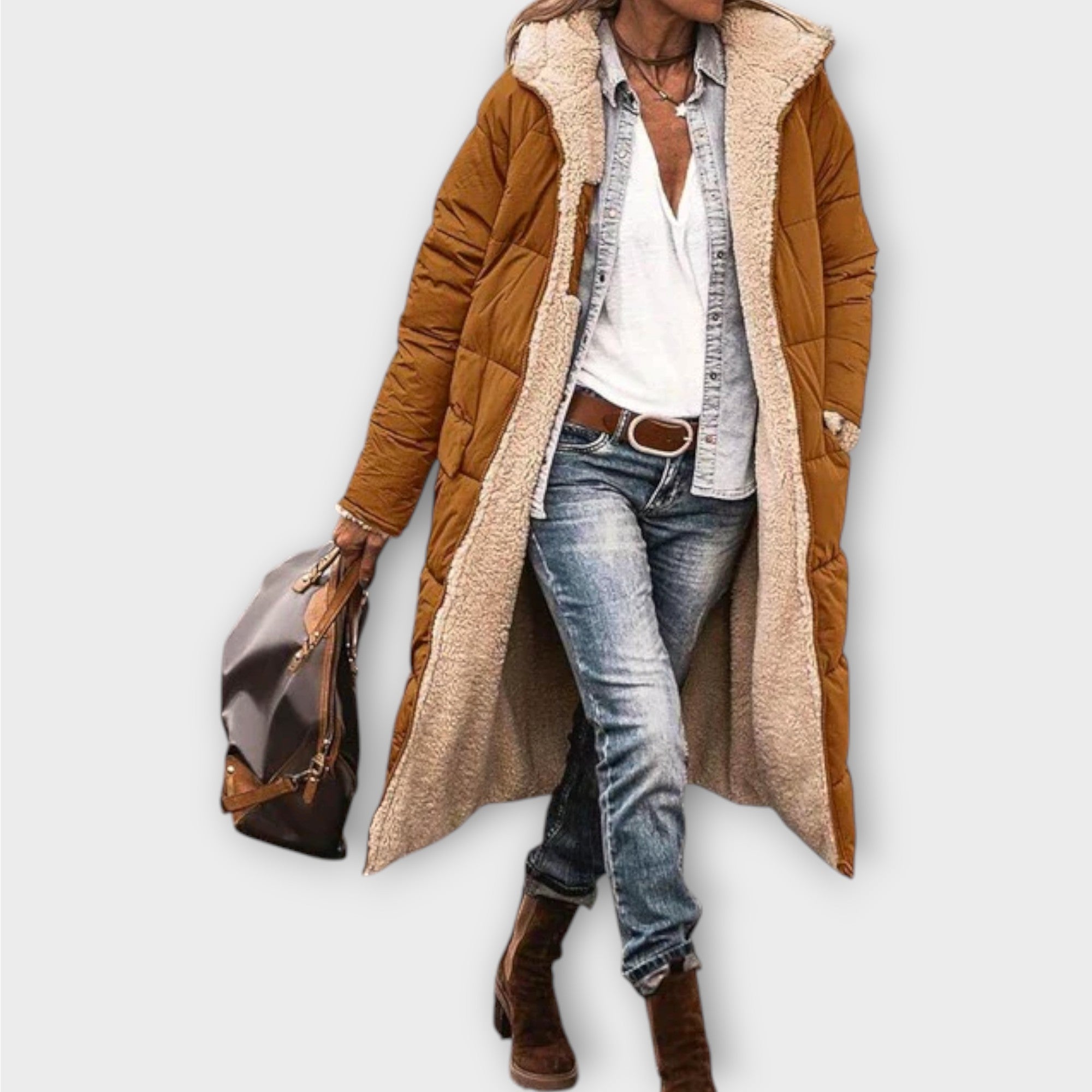 Arlena™ | Vändbar vinterkappa med huva för kvinnor som älskar värme, stil och frihet