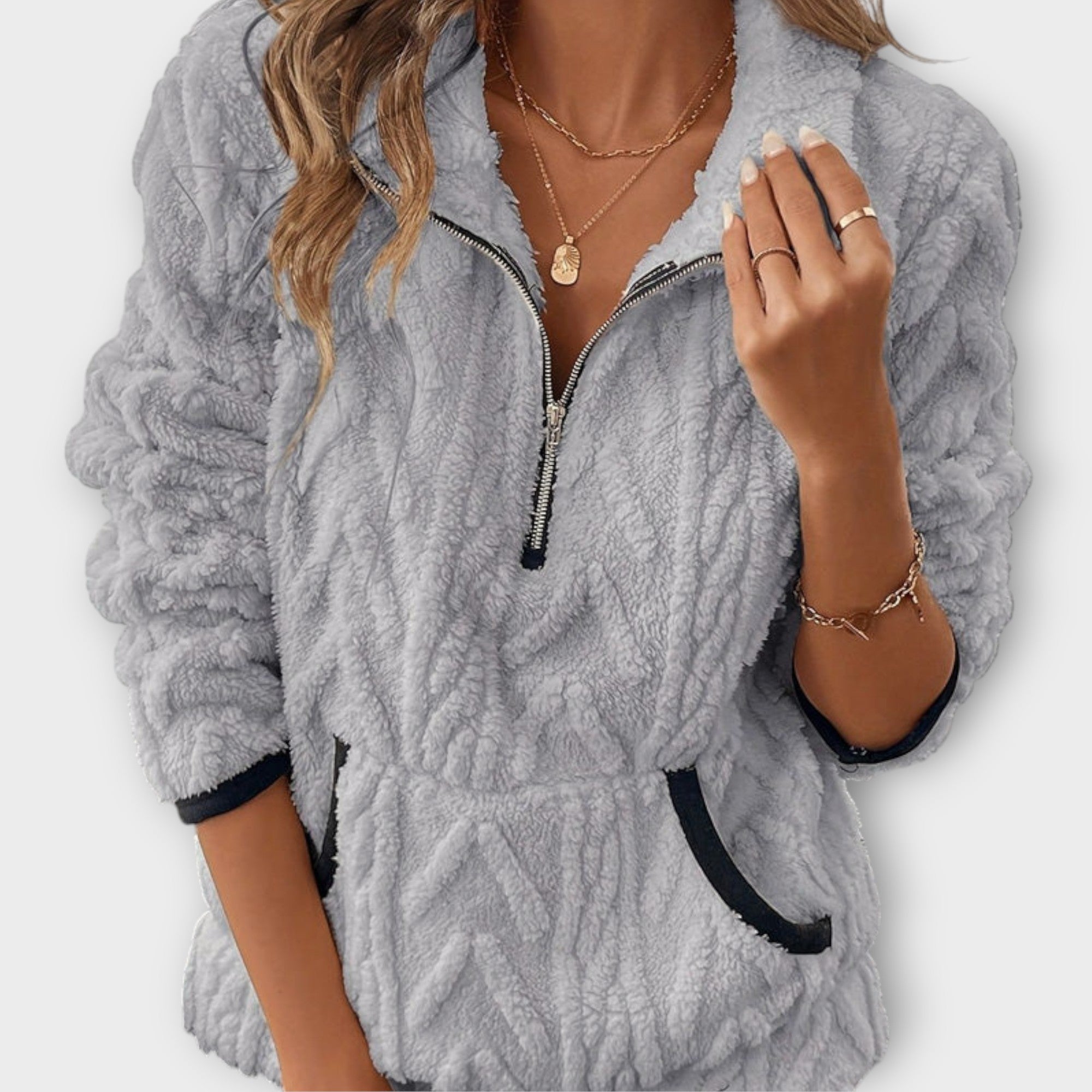 Lunara™ | Mjuk Fleecetröja med Halv Dragkedja – Värme i Varje Rörelse