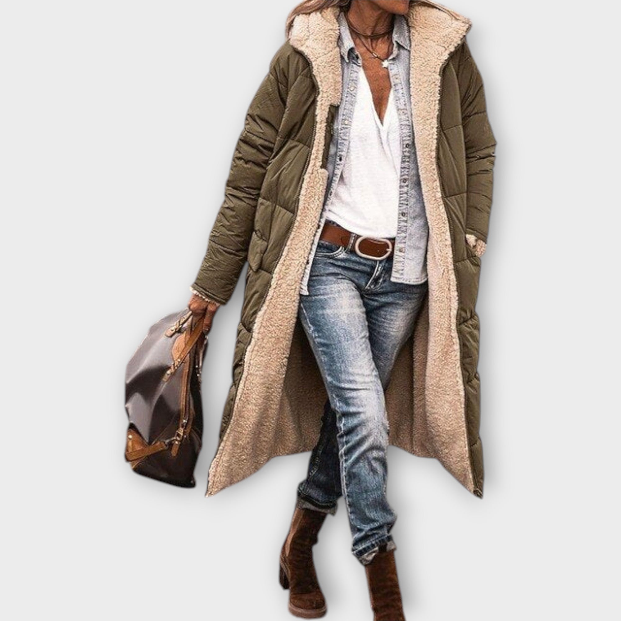 Arlena™ | Vändbar vinterkappa med huva för kvinnor som älskar värme, stil och frihet