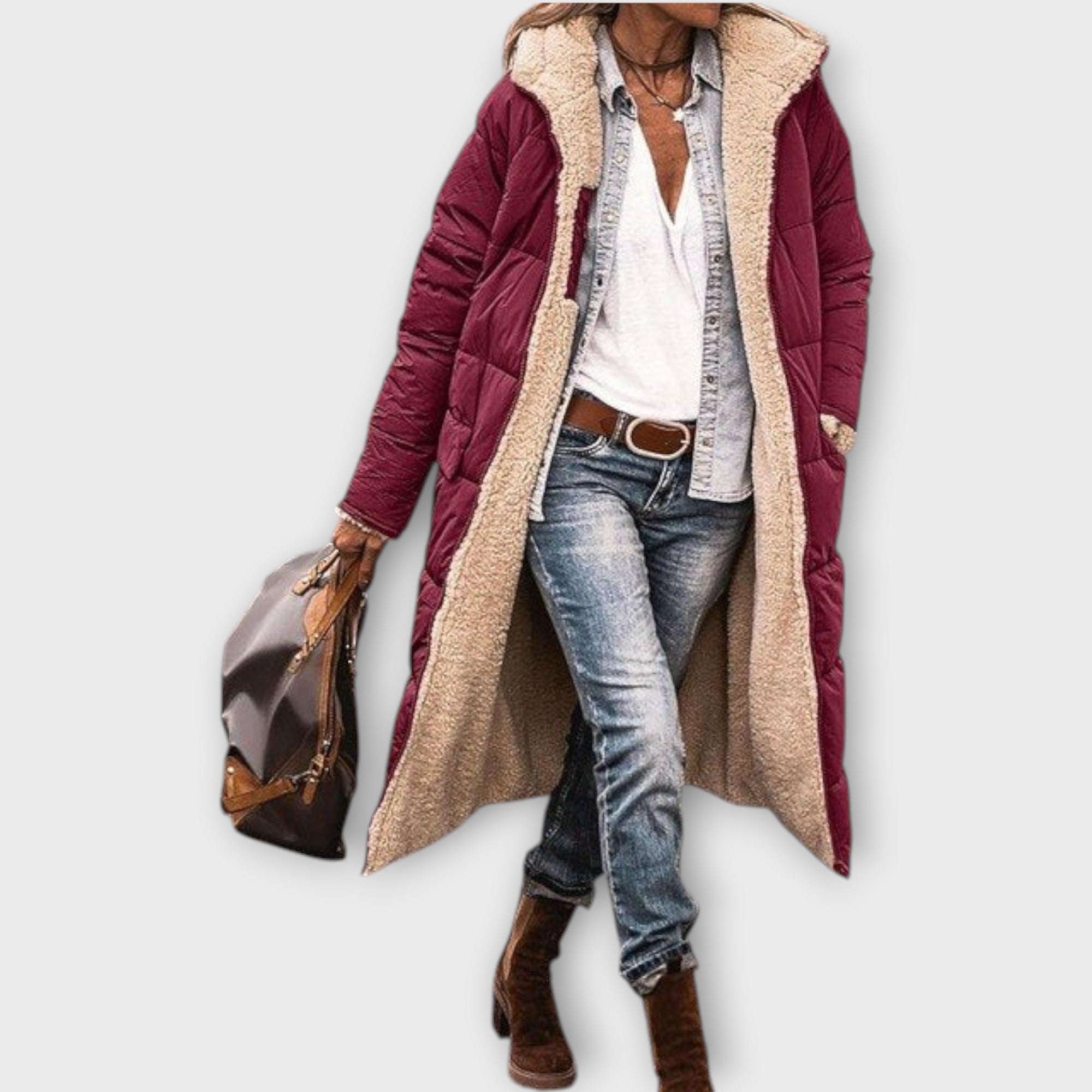 Arlena™ | Vändbar vinterkappa med huva för kvinnor som älskar värme, stil och frihet