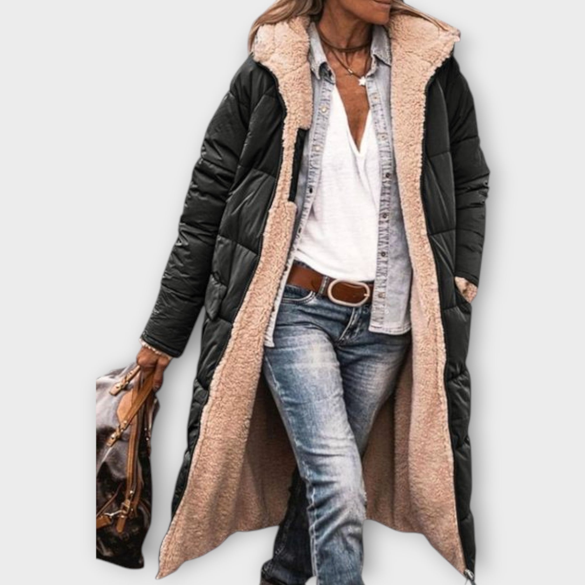 Arlena™ | Vändbar vinterkappa med huva för kvinnor som älskar värme, stil och frihet