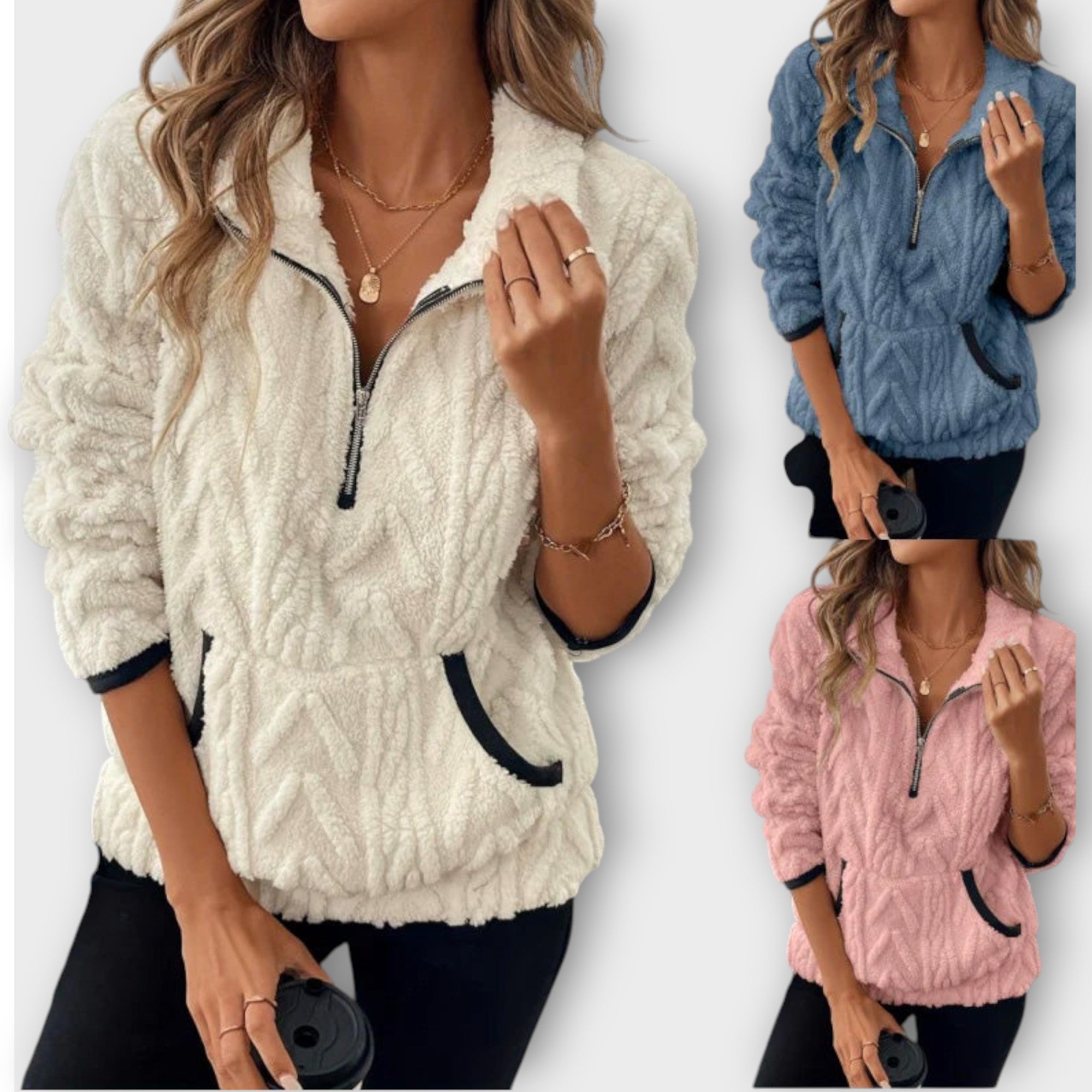 Lunara™ | Mjuk Fleecetröja med Halv Dragkedja – Värme i Varje Rörelse