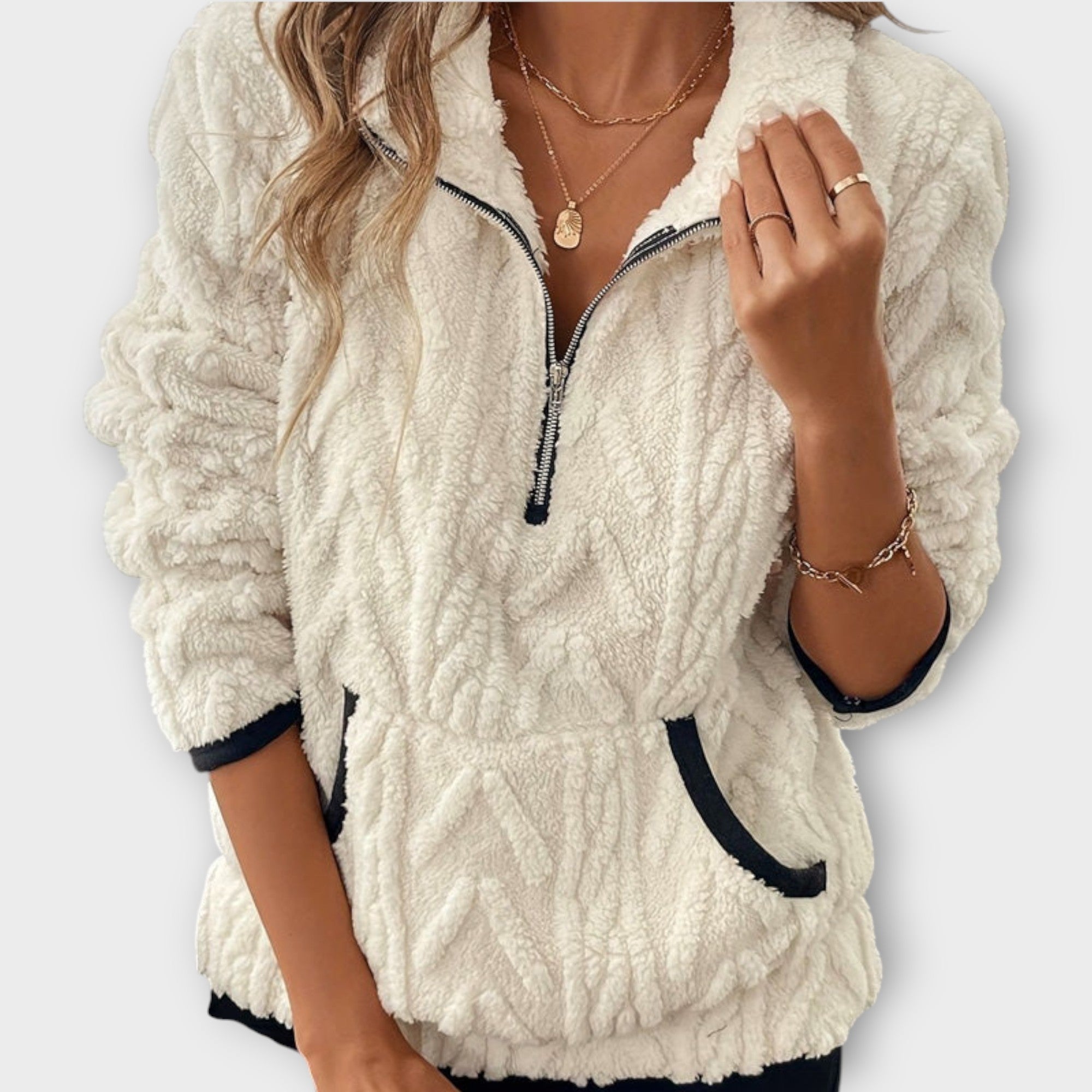 Lunara™ | Mjuk Fleecetröja med Halv Dragkedja – Värme i Varje Rörelse