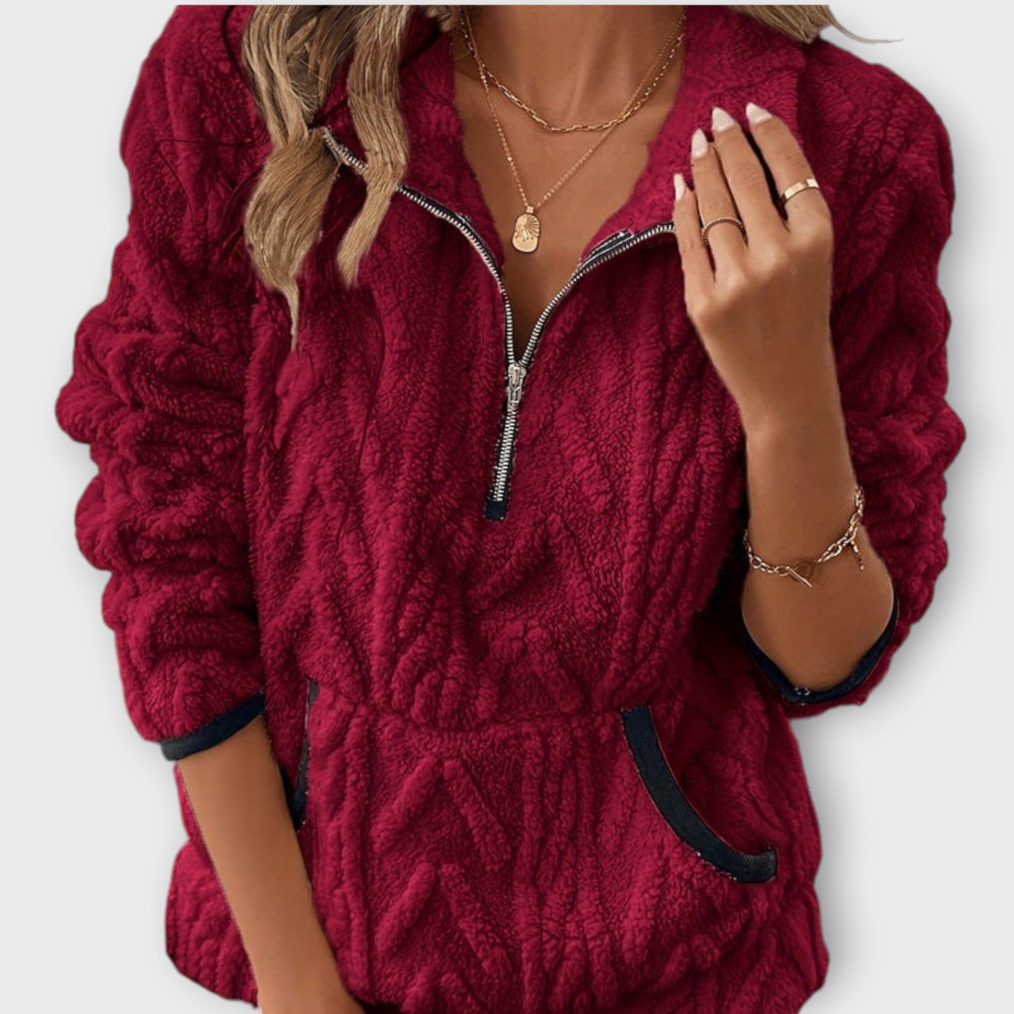 Lunara™ | Mjuk Fleecetröja med Halv Dragkedja – Värme i Varje Rörelse